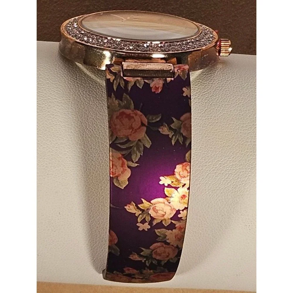 NIB Womens Croton‎ Manhattan Watch with Bronze Tone Rhinestone Bezel